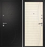 Входная дверь в квартиру Аризона-210 МДФ Дуб светлый ЭКО 167 Сатин чёрный