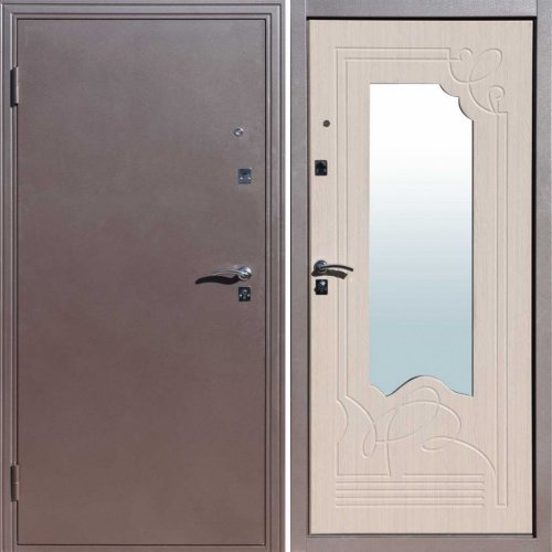 Входная дверь в квартиру Ampir МДФ Белый ясень (зеркало) Входная дверь в квартиру Ampir МДФ Белый ясень (зеркало)