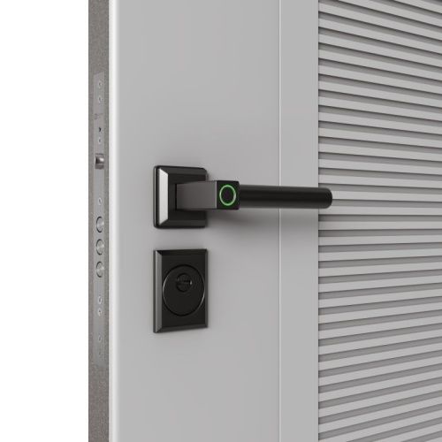 Люксор 2МДФ Вертикаль Графит - Эмалит белый c электронным замком No Key фото 2