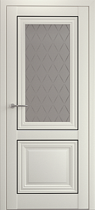 Albero Империя Спарта-2 с молдингом, ширина полотна 600мм, цвет Ваниль, Стекло мателюкс Лорд серый