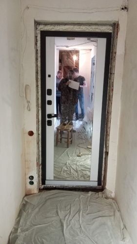 Люксор 2МДФ Ромб Вертикаль Антрацит софт - встроенное Зеркало Эмалит белый фото 3