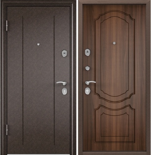 Входная дверь в квартиру Delta-10M Медь RGSO Лесной орех D1 Входная дверь в квартиру Delta-10M Медь RGSO Лесной орех D1