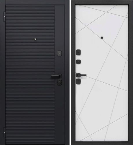 7,5 см Черный кварц - МДФ панель сатин белый