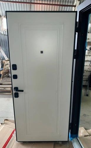 Люксор 2МДФ Черный карбон, вставка черный лакобель -  Эмалит белый фото 5