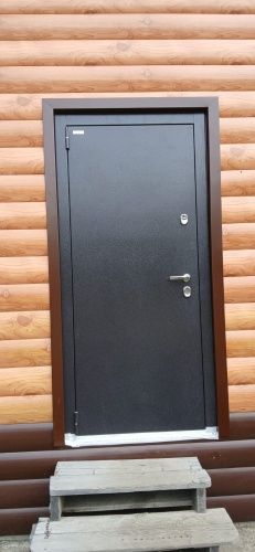 Входная термодверь Snegir PRO Букле коричневый - Бьянко S60-L1 с двойным листом металла фото 10 Входная термодверь Snegir PRO Букле коричневый - Бьянко S60-L1 с двойным листом металла фото 10