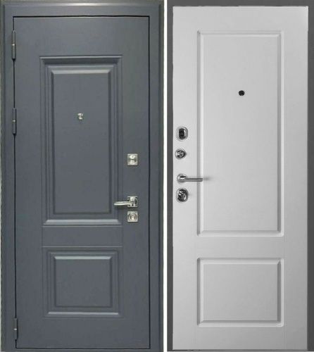 Входная дверь НОРД Серый муар - Белый матовый Входная дверь НОРД Серый муар - Белый матовый