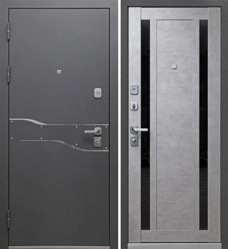 Люксор 2мм Муар антрацит микс темный - Бетон серый Царга (стекло Лакобель) Люксор 2мм Муар антрацит микс темный - Бетон серый Царга (стекло Лакобель)