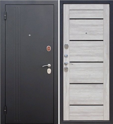 Входная дверь 7,5 см Нью-Йорк МДФ Ривьера пепельная Царга