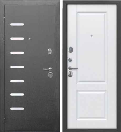 Входная дверь Феррони 9 см Серебро велюр белый софт Входная дверь Феррони 9 см Серебро велюр белый софт