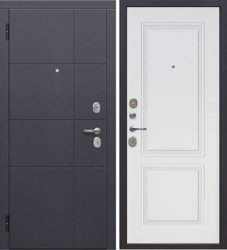 Дверь в квартиру Гарда 2МДФ Велюр белый софт