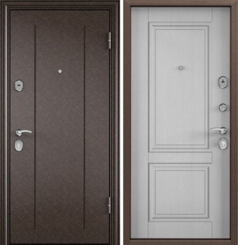 Входная дверь в квартиру Delta-10M Медь RGSO Дуб белый матовый D10-Dv1 Входная дверь в квартиру Delta-10M Медь RGSO Дуб белый матовый D10-Dv1