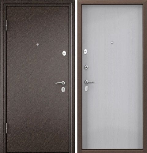 Входная дверь в квартиру Delta-10M Медь Дуб белый матовый Входная дверь в квартиру Delta-10M Медь Дуб белый матовый