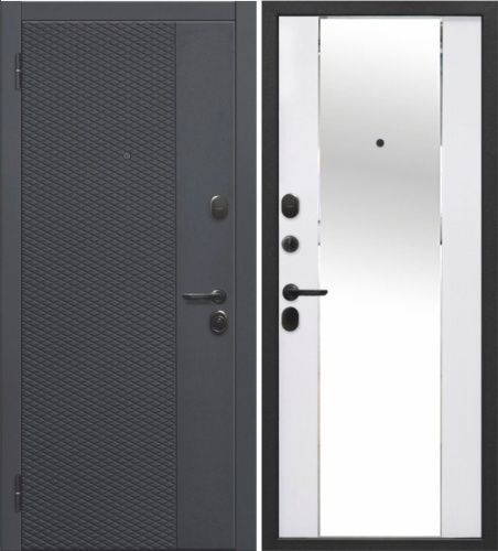 7,5 см Флорида черный кварц - фрезерованная МДФ панель, цвет - эмалит белый, накладное зеркало с фацетом с защитной плёнкой 7,5 см Флорида черный кварц - фрезерованная МДФ панель, цвет - эмалит белый, накладное зеркало с фацетом с защитной плёнкой