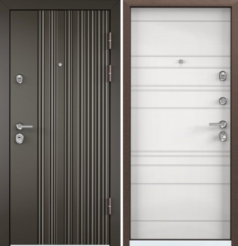 Входная дверь в квартиру Ultimatum M PP КВ-28 Молочный шоколад - КВ 29 Белый Входная дверь в квартиру Ultimatum M PP КВ-28 Молочный шоколад - КВ 29 Белый