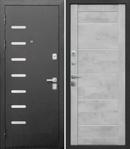 Входная дверь Феррони 9 см Серебро Бетон Снежный Царга Входная дверь Феррони 9 см Серебро Бетон Снежный Царга