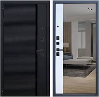 Дверь стальная Бронекс YoDoors-11 Черная шагрень/Черный муар-Velluto Bianco