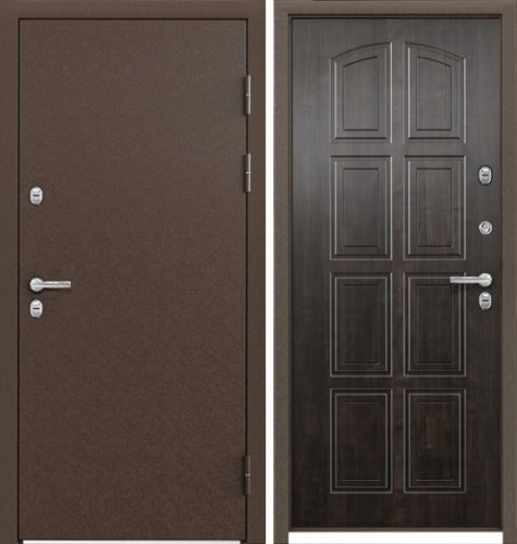 Входная дверь Snegir-60 МР RAL 8019 КТ Дуб Мореный TS-6 Входная дверь Snegir-60 МР RAL 8019 КТ Дуб Мореный TS-6