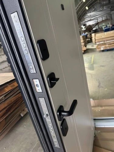 Люксор 2МДФ Черный карбон, вставка черный лакобель -  Эмалит белый фото 3