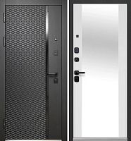 Люксор 2МДФ Ромб Вертикаль Антрацит софт - встроенное Зеркало Эмалит белый